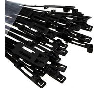 Easy Release Cable Ties 4.8mm x 220mm Releasable Reusable Black [25 Pack]