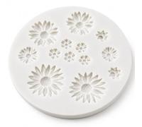 Easy Release Flower Silicone Mould Grey Anti Tear Daisy Mold with Clear Details for Cake Topper Decoration Polymer Clay Jewellery Making Resin Craft Candy Chocolate Sugarcraft Baking Tools