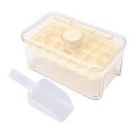 Easy Release Ice Cube Tray Mold with Innovative Press Button DIY Pop Ice Cube Maker for Whiskey Cocktail Chilling Drinks Coffee ABS PET Material 7.5x4.5x4.1 Inch (White 1 Layer)
