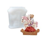 Easy Release Silicone Baking Mold with Bear Carousel Designs Chocolate and Cookie for Projects Oven Safe Mold