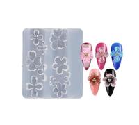 Easy Release Silicone Nails Stamp Mold Flower Shaped Manicure Patterns Stylish Embossed Nails Accessories Mold Gel Nail Supplies