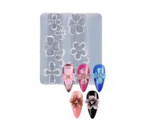 Easy Release Silicone Nails Stamp Mold Flower Shaped Manicure Patterns Stylish Embossed Nails Accessories Mold Nail