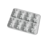 Easy Releases French Chocolate Mousses Mold Silicone Easter Rabbits Shape Dessert Baking for Parties Easter Rabbits Cake Mold (Grey)