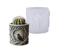 Easy Releasing Silicone Crow Mold Detailed Design for Resin Crafting Jewelry Making and Decorative Succulents Planter Relief Flowerpot Mold