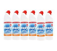 Easy Seriously Thick Bleach 750ml Crystal White Gel Pack of 6 - Powerful Disinfectant Cleaner for Toilets, Drains, Bathrooms, Kitchens - Removes Tough Stains, Germs & Odours - Household Cleaning