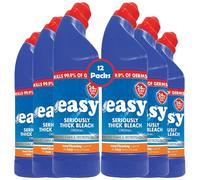 Easy Seriously Thick Bleach 750ml Original Pack of 12 - Powerful Disinfectant Cleaner for Toilets, Drains, Bathrooms, Kitchens - Removes Tough Stains, Germs & Odours - Household Cleaning