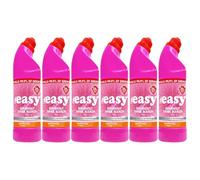 Easy Seriously Thick Bleach 750ml Pink Pack of 6 - Powerful Disinfectant Cleaner for Toilets, Drains, Bathrooms, Kitchens - Removes Tough Stains, Germs & Odours - Household Cleaning