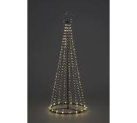 Easy Set Up 1.8m/6ft Pre Lit Christmas Outdoor Maypole Pyramid Tree with 560 Warm White Chaser LEDs