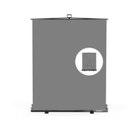 【Easy Set-Up】 RAUBAY 59.8 x 82.7in Collapsible Gray Backdrop Screen Portable Retractable Panel Photo Grey Background with Stand for Video Conference, Photographic Studio, Streaming