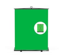 【Easy Set Up】 RAUBAY 59.8 x 82.7in Collapsible Green Screen Backdrop Portable Retractable Chroma Key Panel Photo Background with Stand for Video Conference, Photographic Studio, Streaming