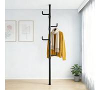 Easy Setup Clothes Rod With 4 Hooks, Height Adjustable Between 1.1M And 3.1M