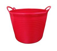 Easy Shopping 26 Litre Flexi Tub Garden Home Flexible Colour Rubber Storage Container Bucket Polyethylene Flex Tub- MADE IN U.K. (Red)