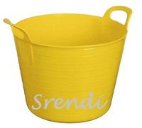 Easy Shopping 3 x 14 Litre Flexi Tub Garden Home Flexible Colour Rubber Storage Container Bucket Polyethylene Flex Tub- MADE IN U.K. (Yellow)
