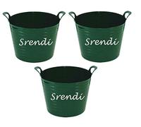 Easy Shopping 3 x 26 Litre Flexi Tub Garden Home Flexible Colour Rubber Storage Container Bucket Polyethylene Flex Tub- MADE IN U.K. (Green)