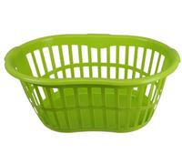 Easy Shopping® 34L Hipster Plastic Laundry Basket with Handles Large Storage Hamper for Washing Clothes Fruits Vegitable Nursery & Home Storage Organisation MADE IN U.K. (Lime Green)