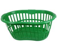 Easy Shopping® 34L Hipster Plastic Laundry Basket with Handles Large Storage Hamper for Washing Clothes Fruits Vegitable Nursery & Home Storage Organisation MADE IN U.K. (Green)