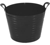 Easy Shopping® 45 Litre Large Flexi Tub Multipurpose Storage Solution for Home Garden Flexible Plastic Rubber Container Bucket In Several Colour MADE IN U.K. (Black)