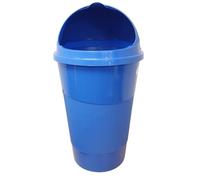 Easy Shopping® 50L BLUE Plastic Bullet Bin Wastepaper Recycle Dustbin Flap Lid Kitchen, Home Office Rubbish Trash Basket