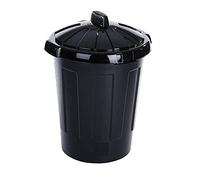 Easy Shopping® 80 Litre 80L Extra Large Black Plastic Dustbin Kitchen House Garden Storage Animal Feed Unit Bin with Clip Locking Lid (1)