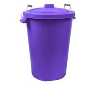 Easy Shopping 85 Litre 85L Extra Large Colour Plastic Dustbin Garden Bin Clip on Locking Lid Heavy Duty for Rubbish Recycle Waste Animal Feed Storage Unit (1, Purple)
