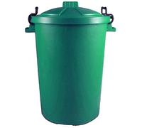 Easy Shopping 85 Litre 85L Extra Large Colour Plastic Dustbin Garden Bin Clip on Locking Lid Heavy Duty for Rubbish Recycle Waste Animal Feed Storage Unit (6, Green)