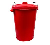 Easy Shopping 85 Litre 85L Extra Large Colour Plastic Dustbin Garden Bin Clip on Locking Lid Heavy Duty for Rubbish Recycle Waste Animal Feed Storage Unit (1, Red)