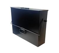 Easy Shopping® Black Ash Carrier Galvanised Metal Hot Tidy Box Container Fireplace Pan Bucket Bin Ash Box Storage Box Container