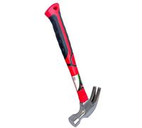 Easy Shopping® Claw Hammer with Anti-Slip Grip Solid Fiberglass Handle, 24oz Red and Black, Carbon Steel Head Nail Remover and Nail Puller Curved Claw Hammers for Carpenters & Electricians (1)