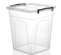 Easy Shopping® Clear Plastic Deep Storage Box with Locking Lid Food Grade Container Ideal for Kitchen, Home, Office, Travel & More Stackable, Multiple Sizes (30 Litre)