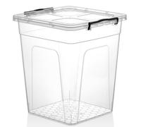 Easy Shopping® Clear Plastic Deep Storage Box with Locking Lid Food Grade Container Ideal for Kitchen, Home, Office, Travel & More Stackable, Multiple Sizes (20 Litre)