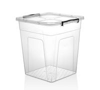 Easy Shopping® Clear Plastic Storage Box Lid Clip Locking Office Home Kitchen Food Container Multi-Purpose (15L Deep Container)