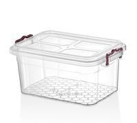 Easy Shopping® Clear Plastic Storage Box with Clip Locking Lid - Multi-Purpose Food & Home office Shop Storage Container (5 Litre)