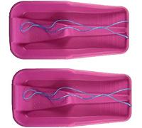 Easy Shopping Heavy Duty Colour Large Adults Kids Children Snow Sledges Toboggan Sledge Red Blue Pink Black With Rope Sled Play Snow Ice (2 x Pink Snow Sledge)