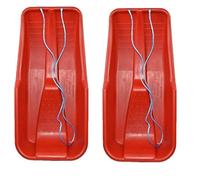 Easy Shopping Heavy Duty Colour Large Adults Kids Children Snow Sledges Toboggan Sledge Red Blue Pink Black With Rope Sled Play Snow Ice (2 x Red Snow Sledge)