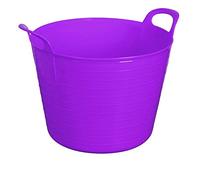 Easy Shopping Large Medium Small Flexi Tub Garden Home Flexible Colour Rubber Storage Container Bucket Polyethylene Flex Tub- MADE IN U.K. (Large 42 Liter, Purple)