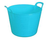 Easy Shopping Large Medium Small Flexi Tub Garden Home Flexible Colour Rubber Storage Container Bucket Polyethylene Flex Tub- MADE IN U.K. (Medium 26 Liter, Sky Blue)