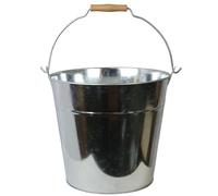 Easy Shopping® Multipurpose Galvanised Metal Bucket with Wooden Handle, Capacity 10L, 12L, 15L, 18 Liter, Perfect for Home, Garden, Kitchen, Bathroom & Industrial Use (18 Liter)
