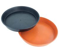 Easy Shopping Plant Saucer Small Large Plastic Plant Pot Saucers Trays Indoor Outdoor Water Tray Base Black/Terracotta (Black, 40CM)
