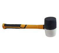 Easy Shopping ® Rubber Hammer Heavy Duty Durable, Versatile & Ergonomic Mallet 32oz & 24oz, Solid Rubber Head, Perfect Tool for DIY, Construction, Carpentry (Black&White 24oz)