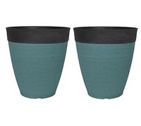 Easy Shopping® SET OF 2 Gala Planter 14" Plant Pot Home Garden Flower Tree Plastic Planter Attractive Planters Made From 100% Recycled Plastic Lagoon Teal Colour