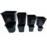 Easy Shopping® Tall Plant Pot Strong Black Plastic Hydroponic Pots, Home Kitchen Garden Nursery Flower Plant Pot Flowerpots Succulent Planter Variety of Sizes (30, 11x11x20cm(2Litre) Tall)