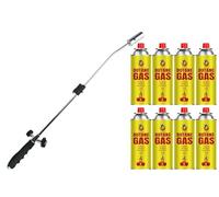 Easy Shopping® Weed Wand Garden Weed Burner With 8 Gas Canisters Butane Gas 227g each, Blowtorch Garden Torch Weeds Killer Burner