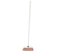 Easy Shopping® Wooden Handle Broom Soft & Hard Brush Sweeping Industrial Home Garden Yard Outdoor Easy Grip (12" Hard Brush)