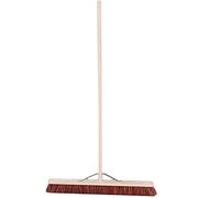 Easy Shopping® Wooden Handle Broom Soft & Hard Brush Sweeping Industrial Home Garden Yard Outdoor Easy Grip (24" Hard Brush)