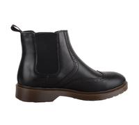 Easy Slip On Faux Leather Chelsea Desert Boot with Twin Gusset ABSOLUTE FOOTWEAR Black 10