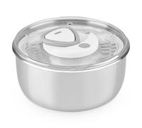 Zyliss Easy Spin 2 Salad Spinner, Large 6L Capacity, Stainless Steel, Serving Bowl, Retractable Cord and Brake System/Non-Slip Base/Easy Cleaning, Dishwasher Safe