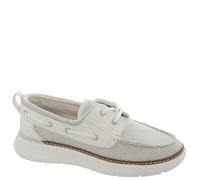 Easy Spirit Women's Charter Boat Shoe, White-silver, 5 UK