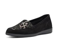 Easy Spirit Women's Devitt10 Loafer, Black/Black Leopard, 9.5 Wide