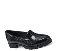 Easy Spirit Women's Geneva Loafer, Black Croco Patent Leather, 6 UK