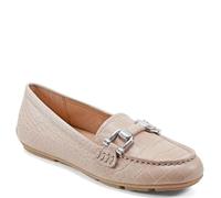 Easy Spirit Women's Megan Loafer Flat, Beige-crocodile, 10 Wide